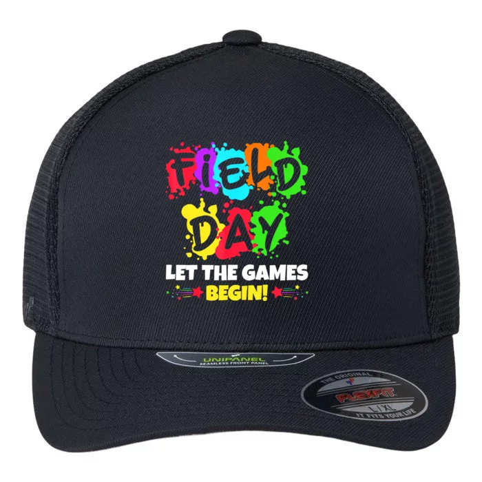 Field Day Let Games Start Begin Teachers Flexfit Unipanel Trucker Cap