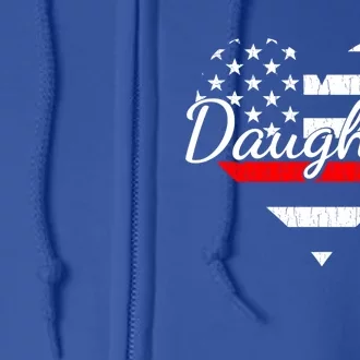 Firefighter Daughter Life Heart The Thin Red Line Heart Gift Full Zip Hoodie