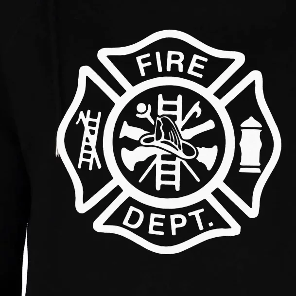 Fire Department Logo Uniform Fireman Symbol Firefighter Gear Womens Funnel Neck Pullover Hood