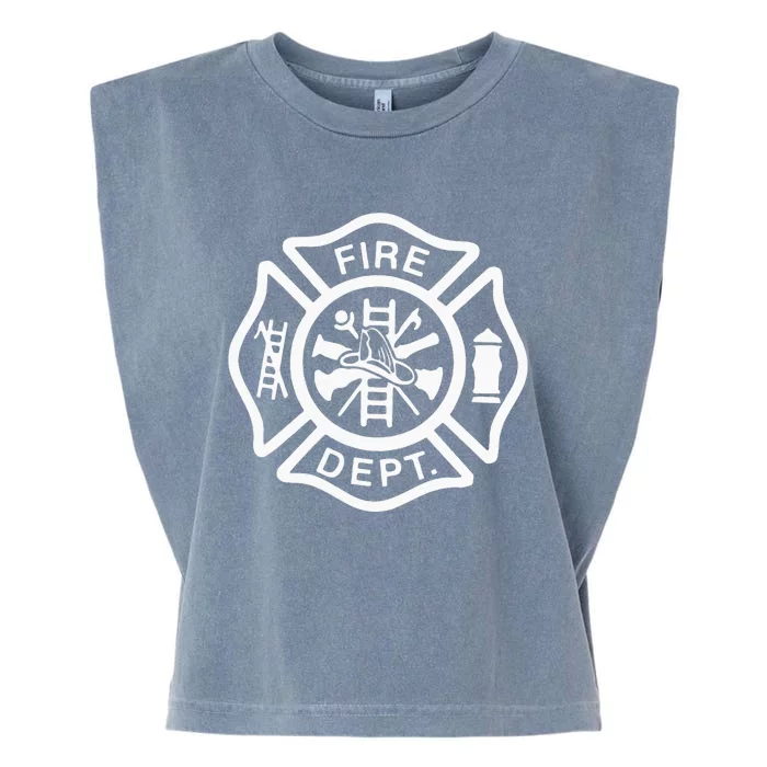 Fire Department Logo Uniform Fireman Symbol Firefighter Gear Garment-Dyed Women's Muscle Tee