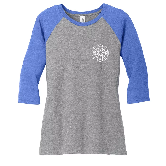 Fire Department Logo Uniform Fireman Symbol Firefighter Gear Women's Tri-Blend 3/4-Sleeve Raglan Shirt