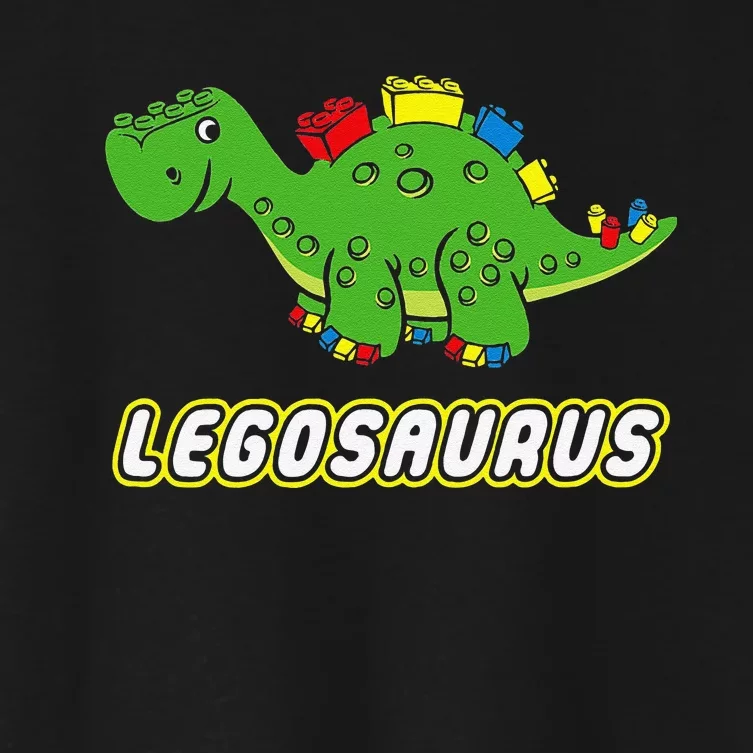 funny dinosaur Legosaurus Legos Saurus dino Women's Crop Top Tee