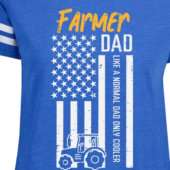 Farmer Dad Like Normal Only Cooler Us Flag Enza Ladies Jersey Football T-Shirt