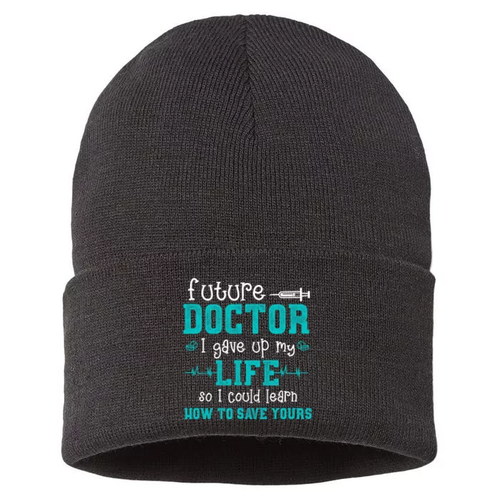 Future Doctor Lifesaver - Pre Med Outfit Med Student Gift Sustainable Knit Beanie