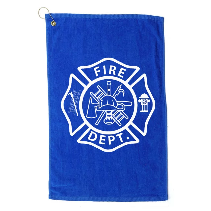 Fire Department Logo Uniform Fireman Symbol Firefighter Gear Platinum Collection Golf Towel