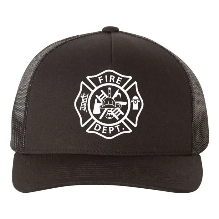 Fire Department Logo Uniform Fireman Symbol Firefighter Gear Yupoong Adult 5-Panel Trucker Hat