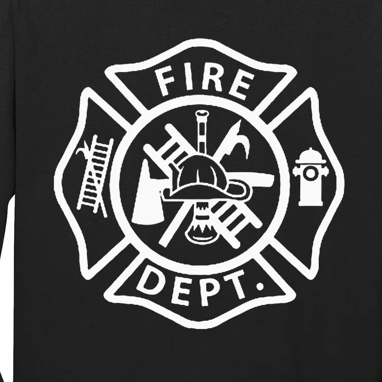 Fire Department Logo Uniform Fireman Symbol Firefighter Gear Long Sleeve Shirt