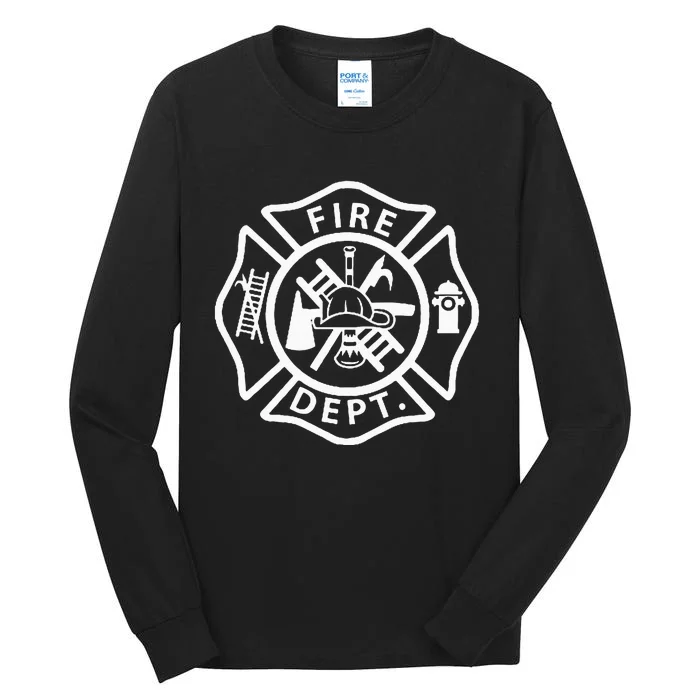 Fire Department Logo Uniform Fireman Symbol Firefighter Gear Tall Long Sleeve T-Shirt