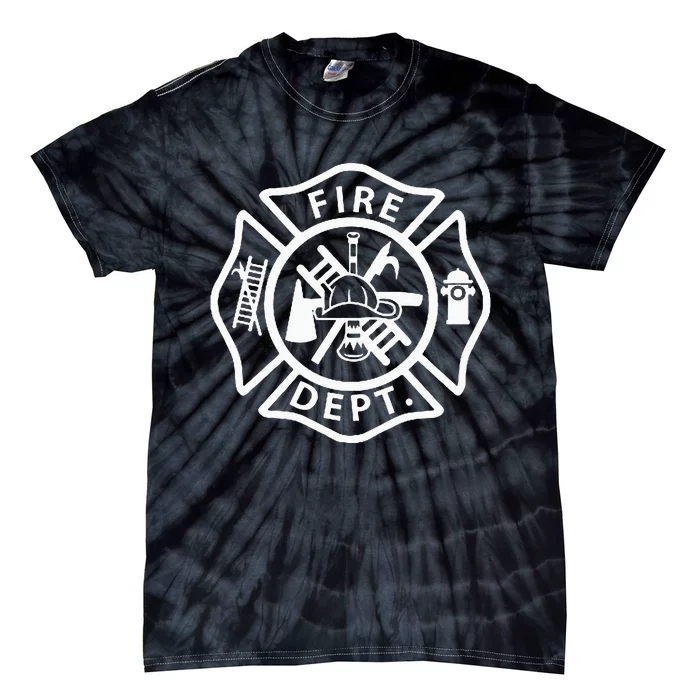 Fire Department Logo Uniform Fireman Symbol Firefighter Gear Tie-Dye T-Shirt