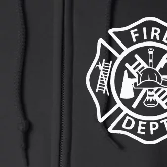 Fire Department Logo Uniform Fireman Symbol Firefighter Gear Full Zip Hoodie