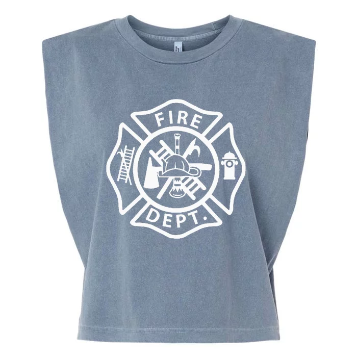 Fire Department Logo Uniform Fireman Symbol Firefighter Gear Garment-Dyed Women's Muscle Tee