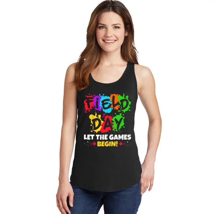 Field Day Let Games Start Begin Teachers Ladies Essential Tank