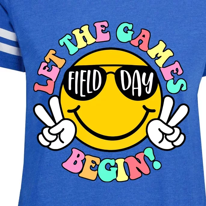 Field Day Let The Games Begin 2024 Teachers Enza Ladies Jersey Football T-Shirt