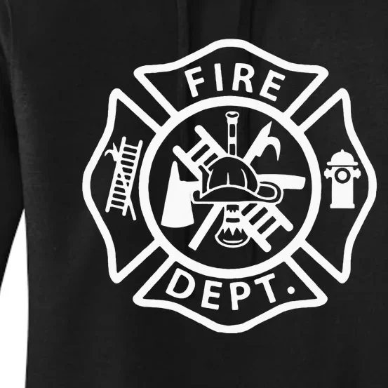 Fire Department Logo Uniform Fireman Symbol Firefighter Gear Women's Pullover Hoodie