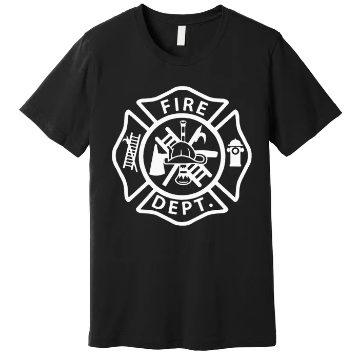 Fire Department Logo Uniform Fireman Symbol Firefighter Gear Premium T-Shirt