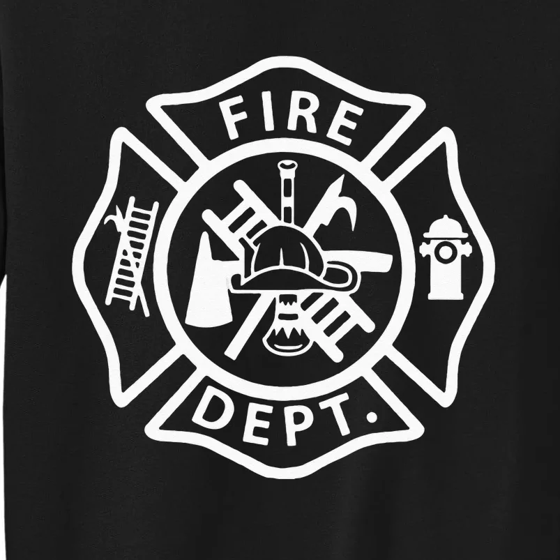 Fire Department Logo Uniform Fireman Symbol Firefighter Gear Tall Sweatshirt