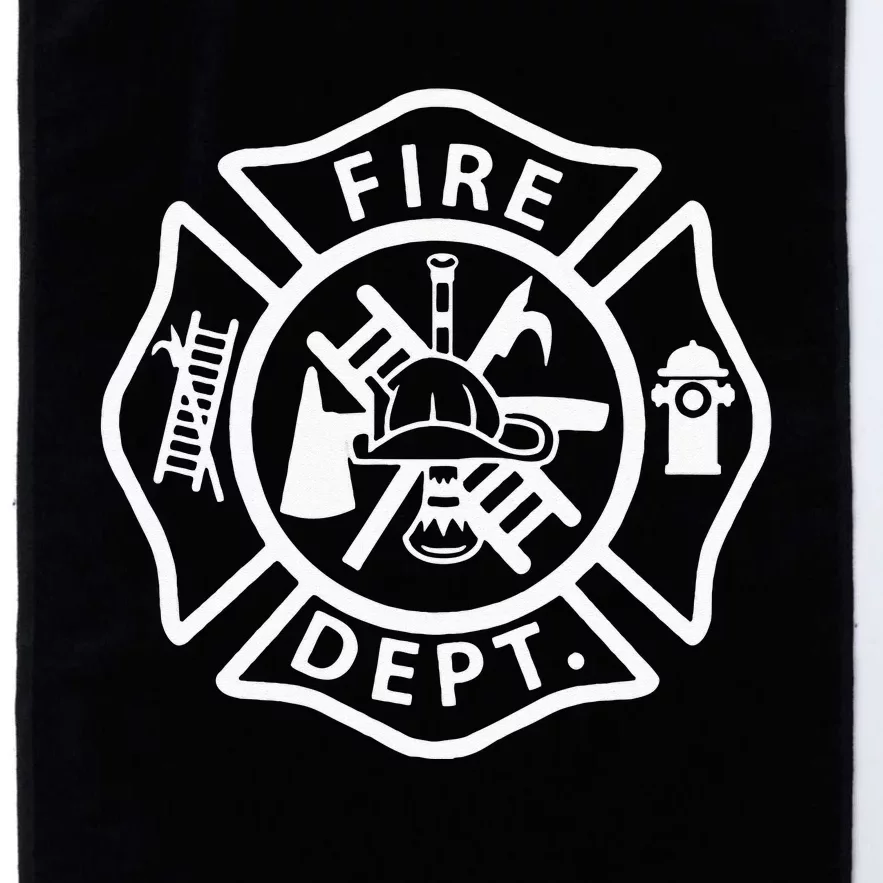 Fire Department Logo Uniform Fireman Symbol Firefighter Gear Platinum Collection Golf Towel