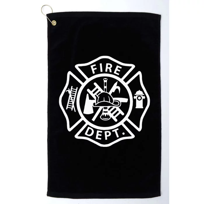 Fire Department Logo Uniform Fireman Symbol Firefighter Gear Platinum Collection Golf Towel