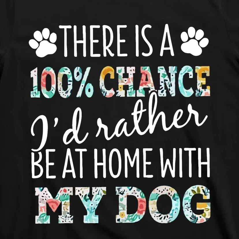 Funny Dog Mom ID Rather Be At Home With My Dog T-Shirt