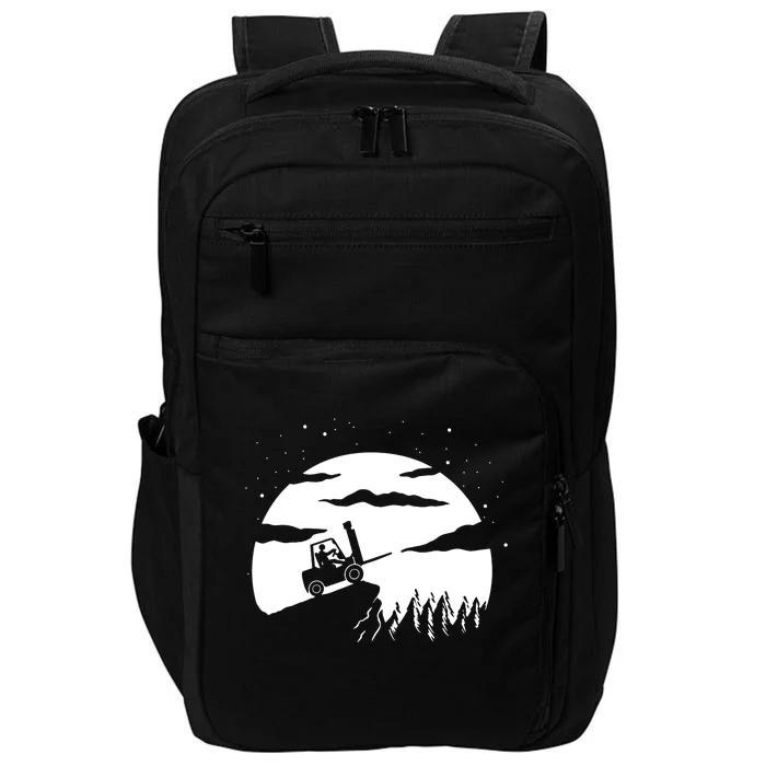 Forklift Driver Moon Background Impact Tech Backpack