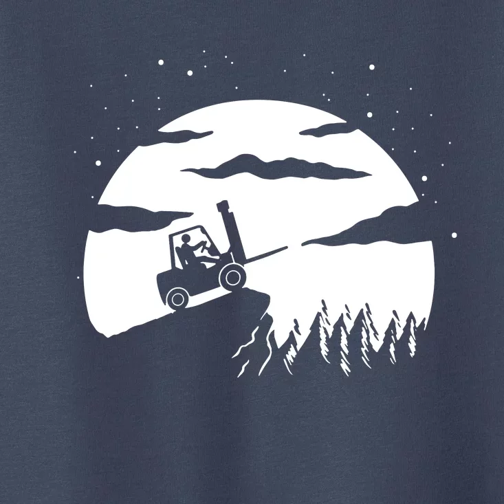 Forklift Driver Moon Background Toddler T-Shirt