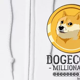 Funny Dogecoin Millionaire Hodl Doge Coin Crypto Full Zip Hoodie