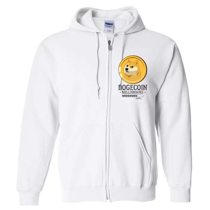 Funny Dogecoin Millionaire Hodl Doge Coin Crypto Full Zip Hoodie