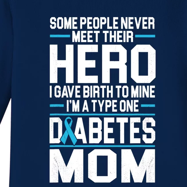 Funny Diabetes Mom Diabetes Baby Long Sleeve Bodysuit