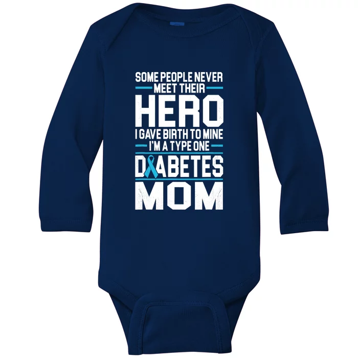 Funny Diabetes Mom Diabetes Baby Long Sleeve Bodysuit