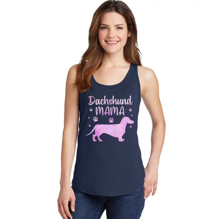 Funny Dachshund Mama Design For Women Doxie Dog Lovers Ladies Essential Tank