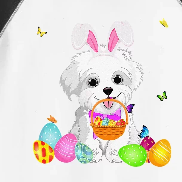 Funny Dog Mom Gift Cute Bunny Maltese Eggs Easter Day Toddler Fine Jersey T-Shirt