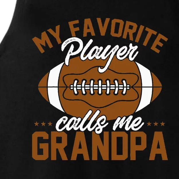 Football Dad My Favorite Player Calls Me Grandpa Ladies Tri-Blend Wicking Tank