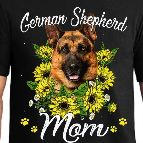 Funny Dog Mom Mothers Day Sunflower German Shepherd Mom Pajama Set