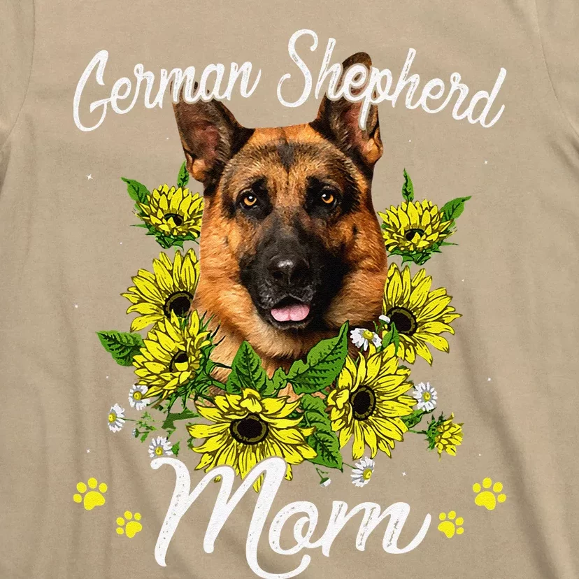 Funny Dog Mom Mothers Day Sunflower German Shepherd Mom T-Shirt