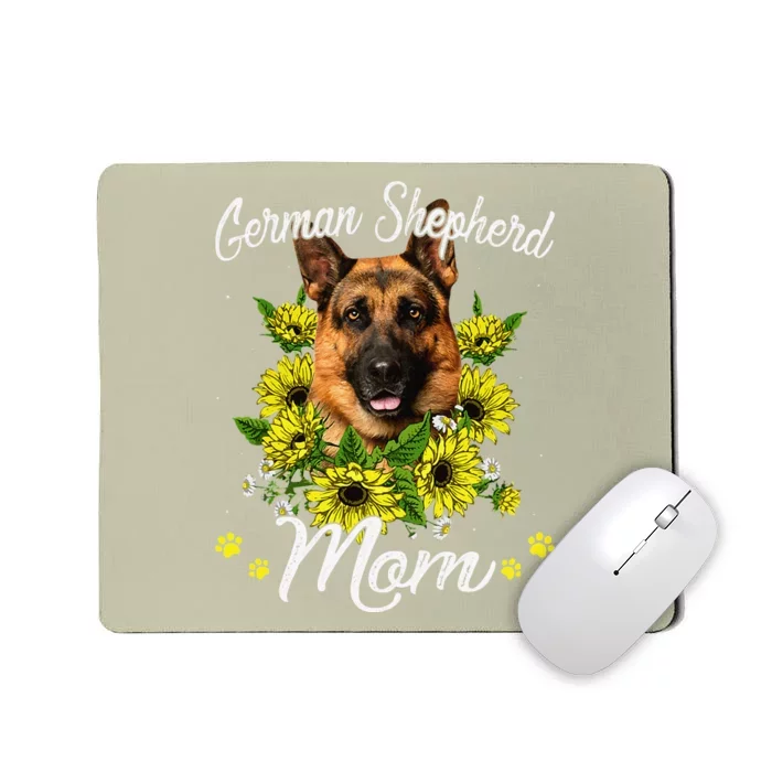 Funny Dog Mom Mothers Day Sunflower German Shepherd Mom Mousepad