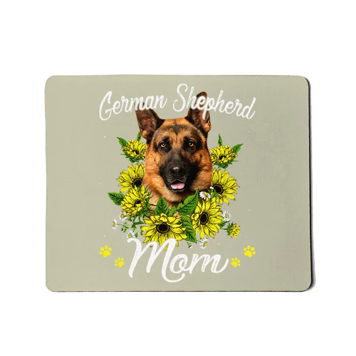 Funny Dog Mom Mothers Day Sunflower German Shepherd Mom Mousepad