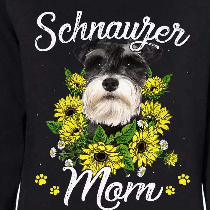 Funny Dog Mom Mothers Day Sunflower Schnauzer Mom Puppy Lover Womens California Wash Sweatshirt