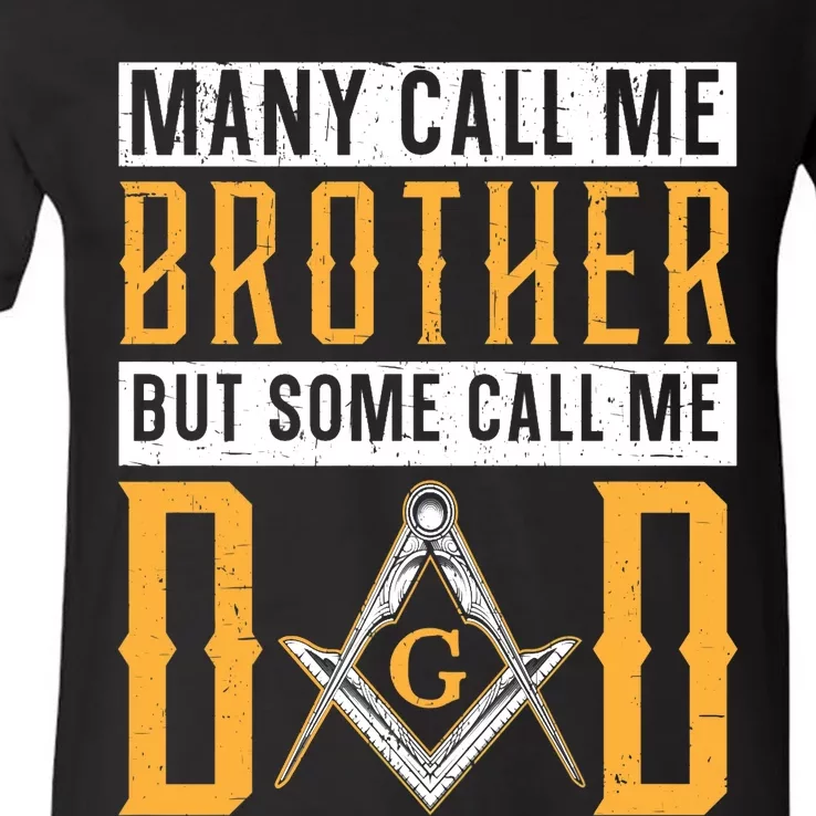 Freemason Dad Masonic Fraternal Freemasonry Square Compass Premium V-Neck T-Shirt