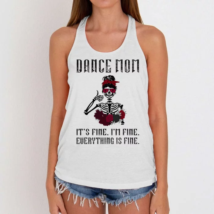 Funny Dance Mom Dancing Mother Of A Dancer Mama Women's Knotted Racerback Tank