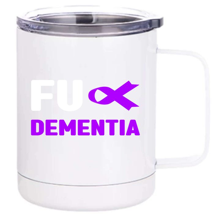 Fuck Detia Meaningful Gift Funny Gift Fuck Alzheimer's Detia Awareness Gift Front & Back 12oz Stainless Steel Tumbler Cup