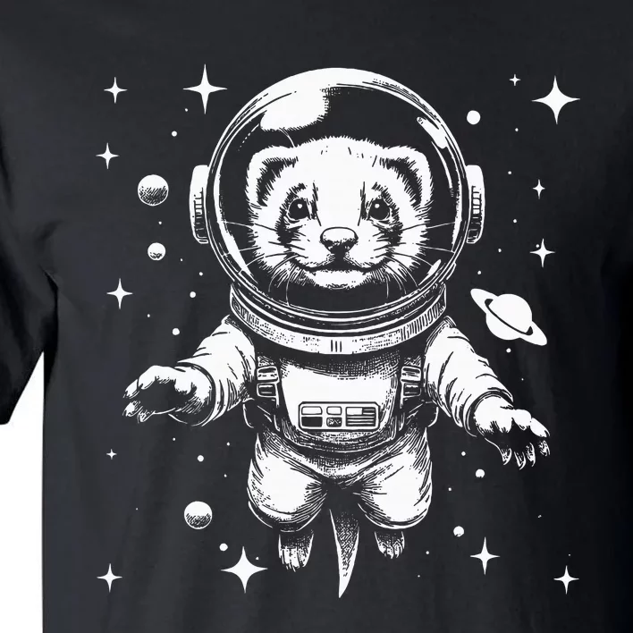 Ferret Dad Mom Space Astronaut Ferret Tall T-Shirt