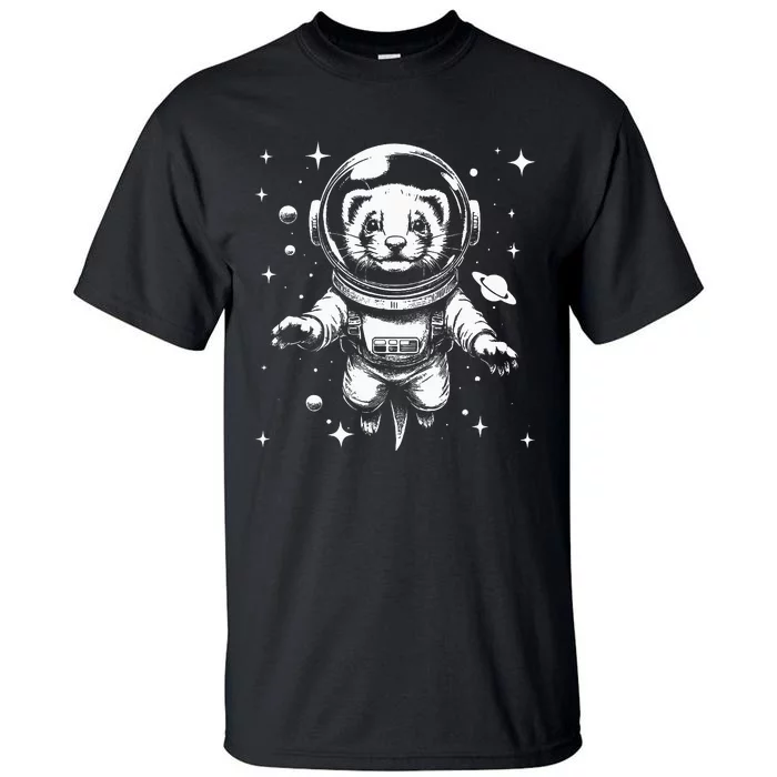 Ferret Dad Mom Space Astronaut Ferret Tall T-Shirt