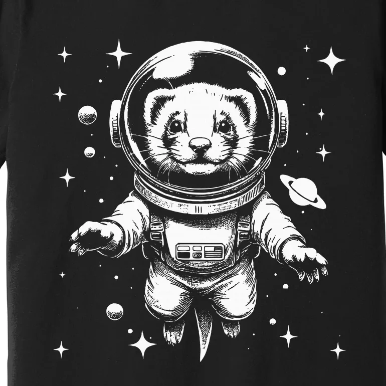 Ferret Dad Mom Space Astronaut Ferret Premium T-Shirt