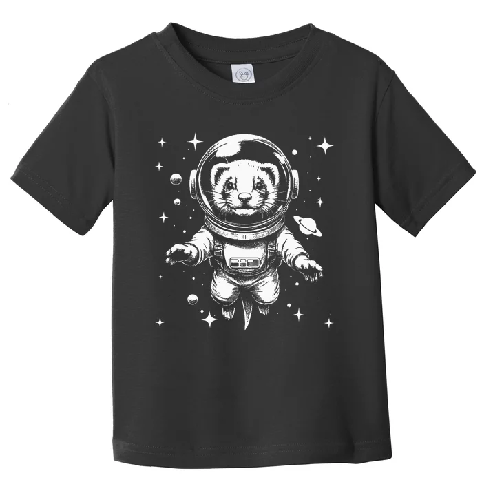 Ferret Dad Mom Space Astronaut Ferret Toddler T-Shirt