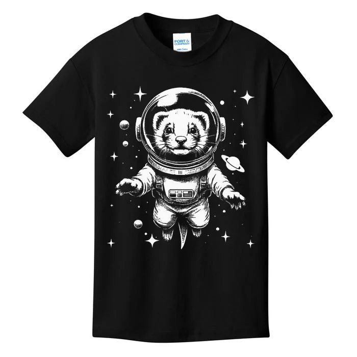 Ferret Dad Mom Space Astronaut Ferret Kids T-Shirt