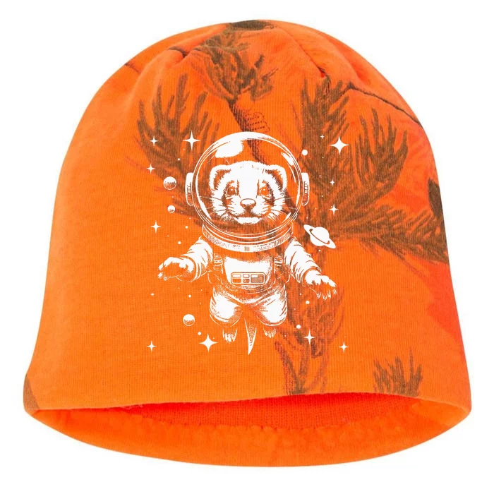 Ferret Dad Mom Space Astronaut Ferret Kati - Camo Knit Beanie