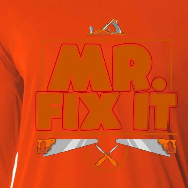 Fathers Day Mr Fix It Dad Gift Cooling Performance Long Sleeve Crew