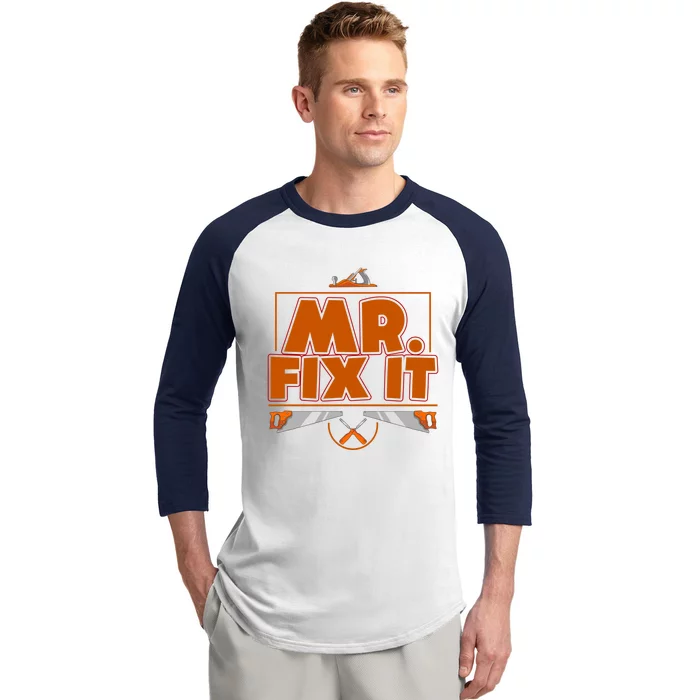 Fathers Day Mr Fix It Dad Gift Baseball Sleeve Shirt