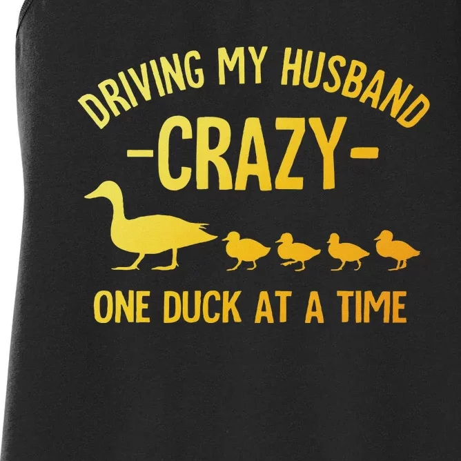 Funny Duck Mama Art For Wife Women Duck Themed Duck Lover Women's Racerback Tank