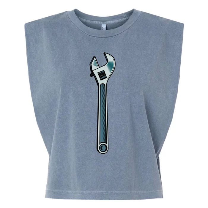 Father’s Day Mechanic Wrench Tool Garage Dad Gift Garment-Dyed Women's Muscle Tee